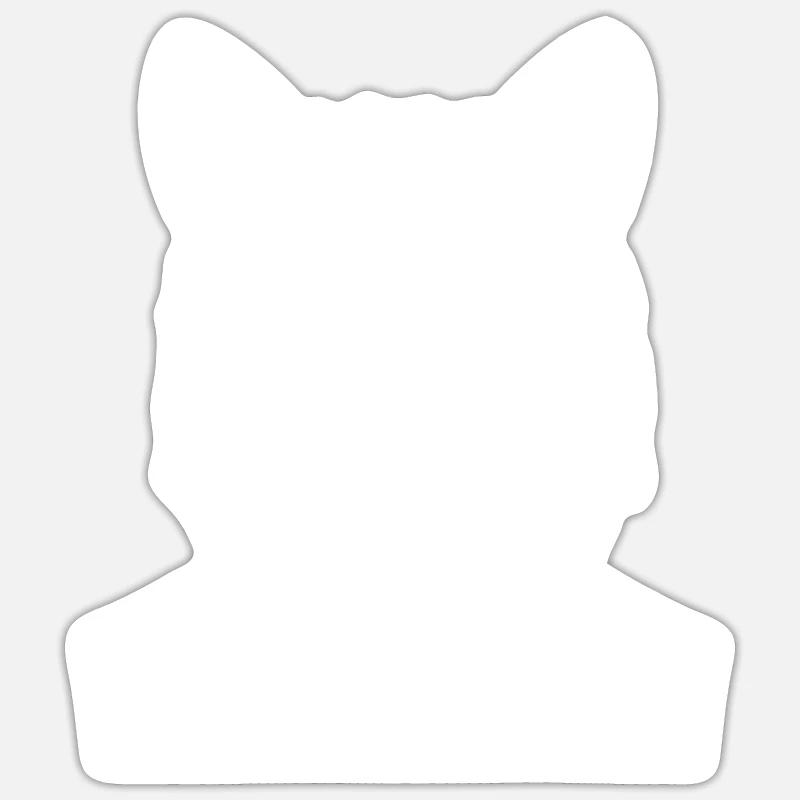Katze Anzug - Sticker Größe S (10 x 10 cm) - Mattweiß