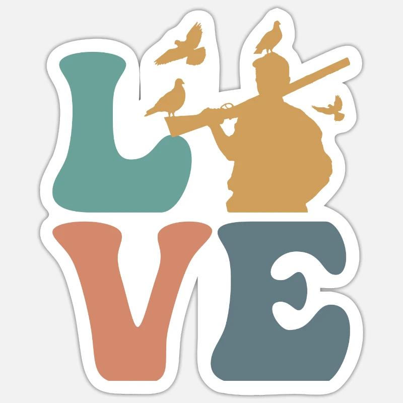 Taubenjäger Taubenjagd - Sticker Größe S (10 x 10 cm) - Mattweiß