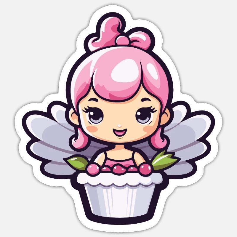 Fairy Baking Cake Comic - Sticker size S (10 x 10 cm) - white matte