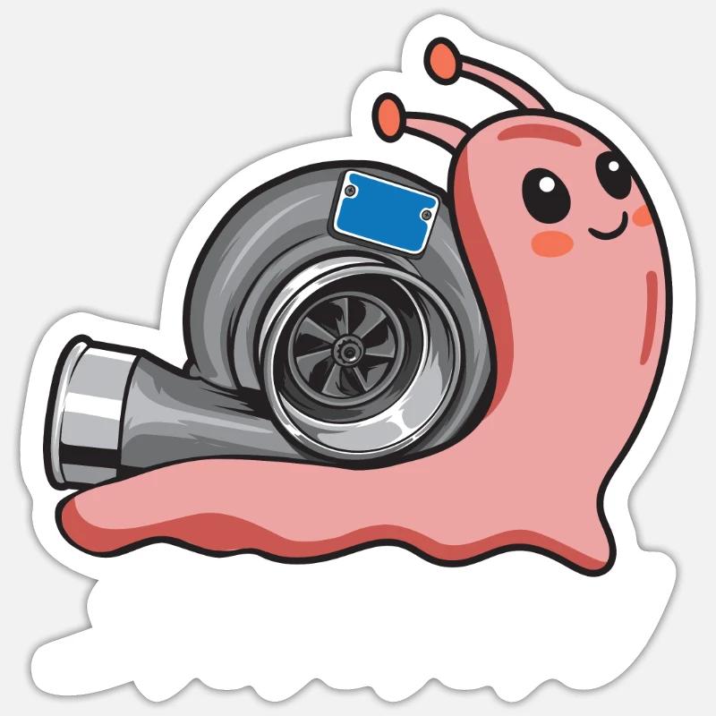 Pressione di sovralimentazione della vite senza fine della sovralimentazione di Stutututu - Sticker formato S (10 x 10 cm) - bianco opaco