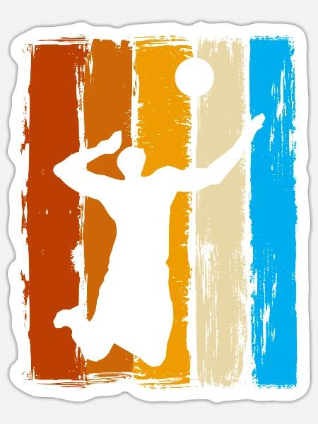 Faustball Faustballer - Sticker Größe S (10 x 10 cm) - Mattweiß