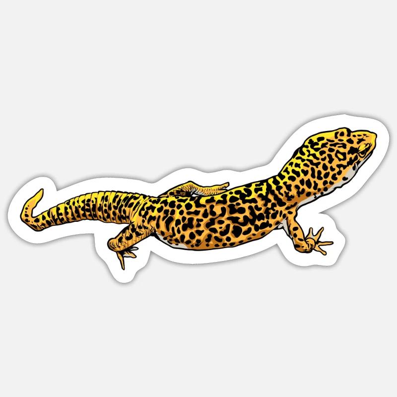 Drawing - Leopard Gecko - Sticker size S (10 x 10 cm) - white matte