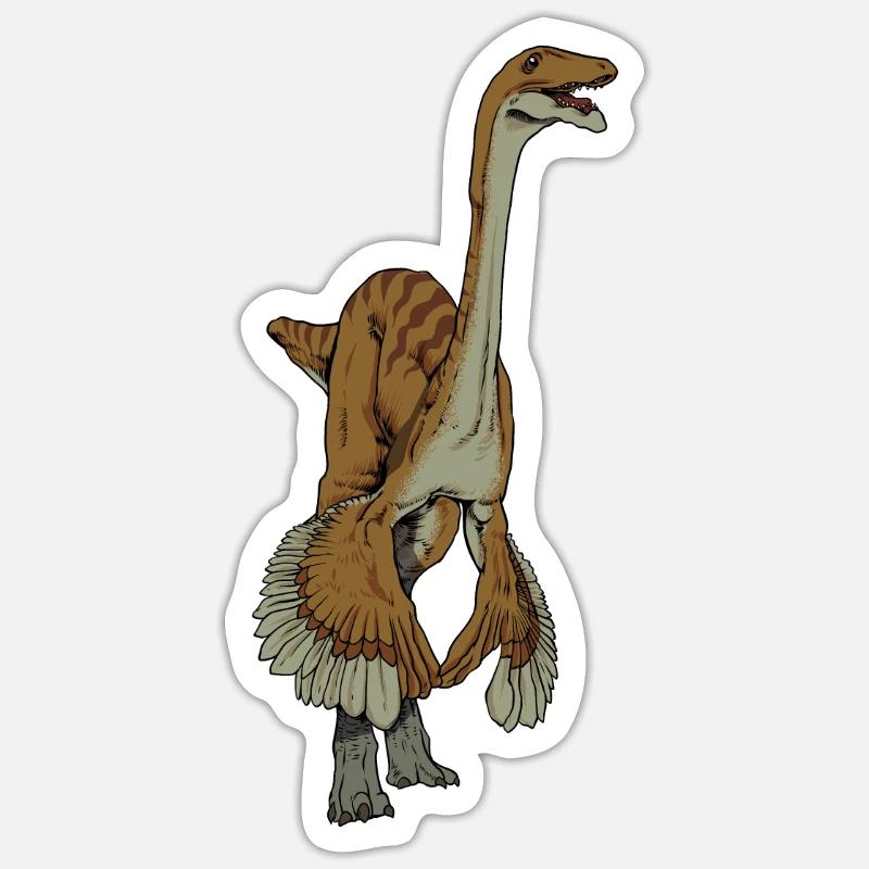 Dessin de Gallimimus - Sticker taille S (10 x 10 cm) - blanc mat