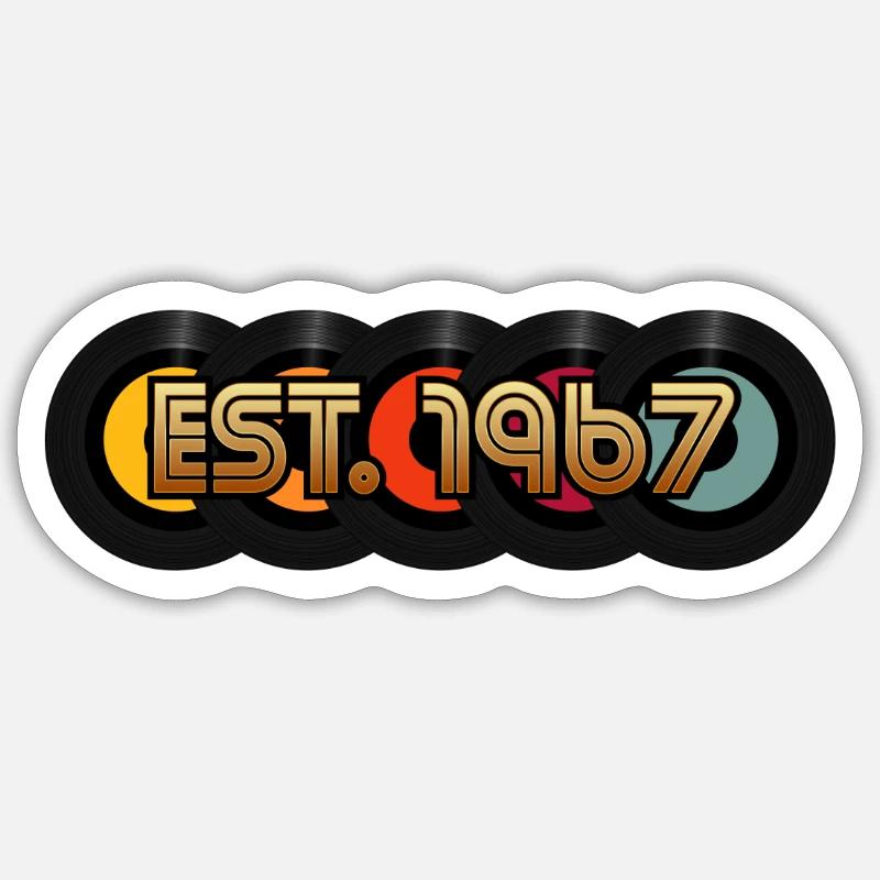 Millésime 1967 - Sticker taille S (10 x 10 cm) - blanc mat