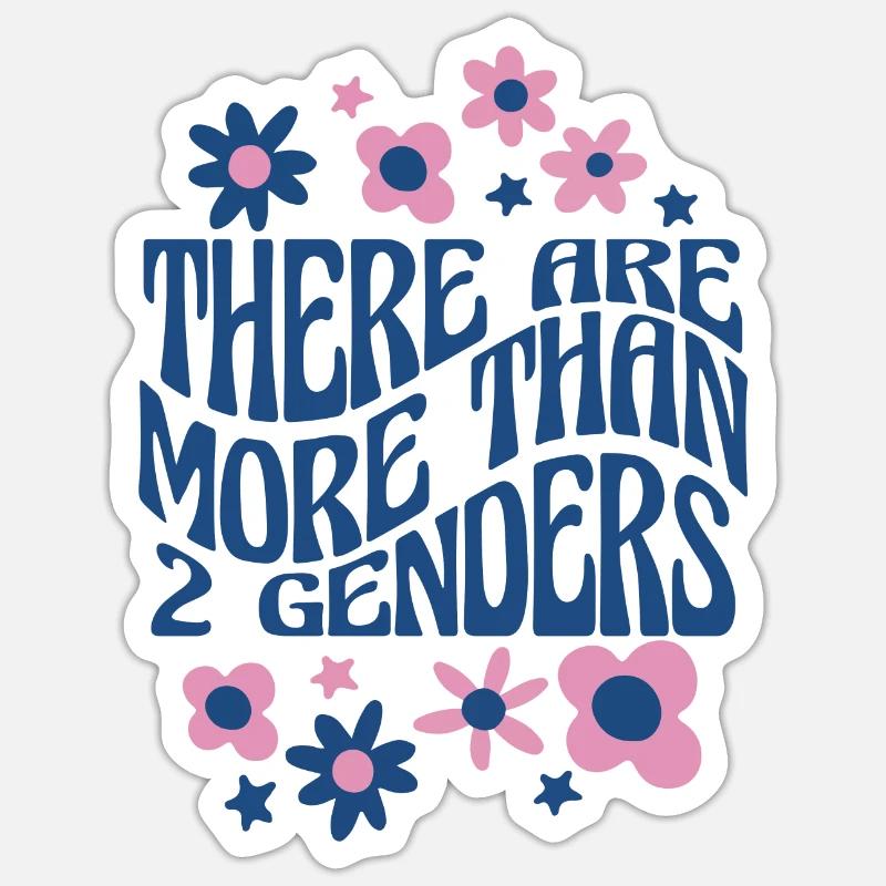 Il y a plus de 2 genres LGBTQ Spectrum - Sticker taille S (10 x 10 cm) - blanc mat