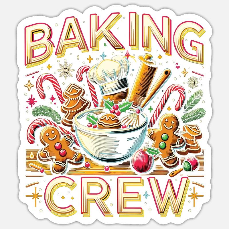 Baking Crew - Sticker Größe S (10 x 10 cm) - Mattweiß