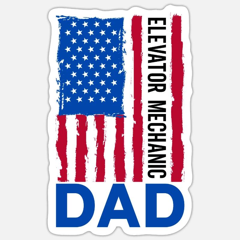 Elevator Technician Elevator Mechanic Dad Engineer Sticker Größe S (10 x 10 cm)
