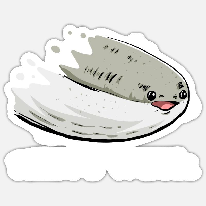 Drôle de poisson Sacabambaspi Meme - Sticker taille S (10 x 10 cm) - blanc mat