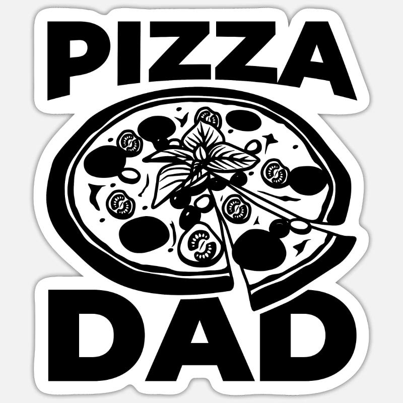 Papa Pizza - Sticker taille S (10 x 10 cm) - blanc mat