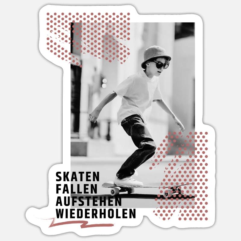 Skateboard Design Perfekt Jungen Geschenkidee Sticker Größe S (10 x 10 cm)