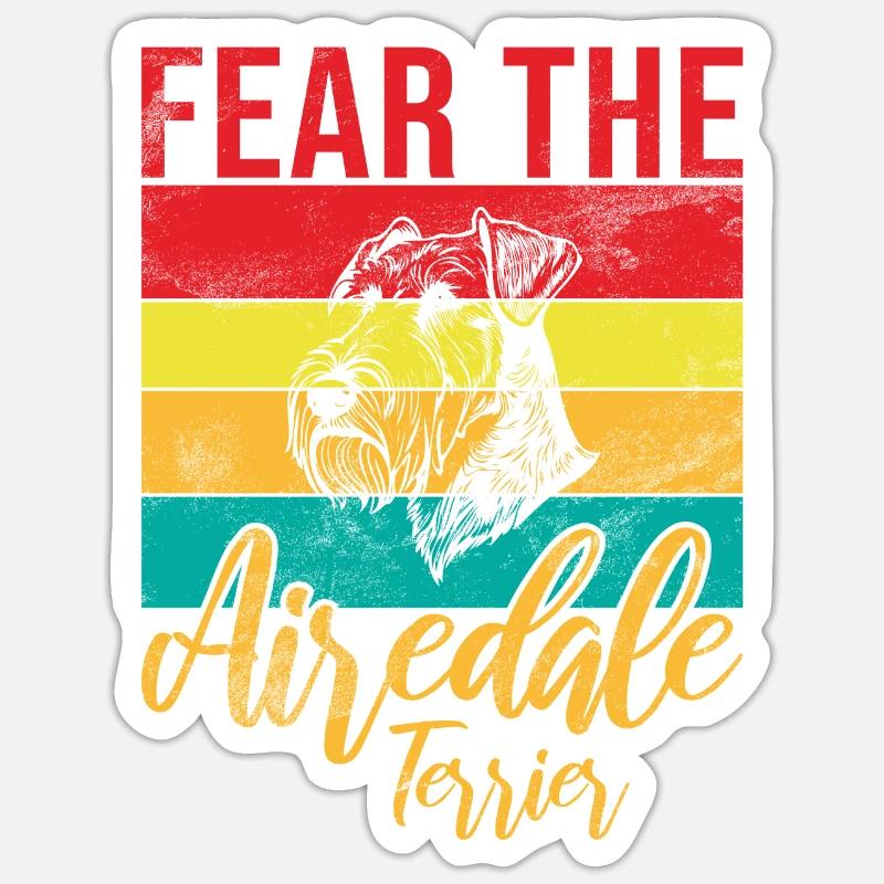 Cadeaux Airedale Terrier - Sticker taille S (10 x 10 cm) - blanc mat