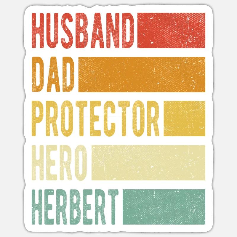 Herbert Name Papa Geschenk - Sticker Größe S (10 x 10 cm) - Mattweiß