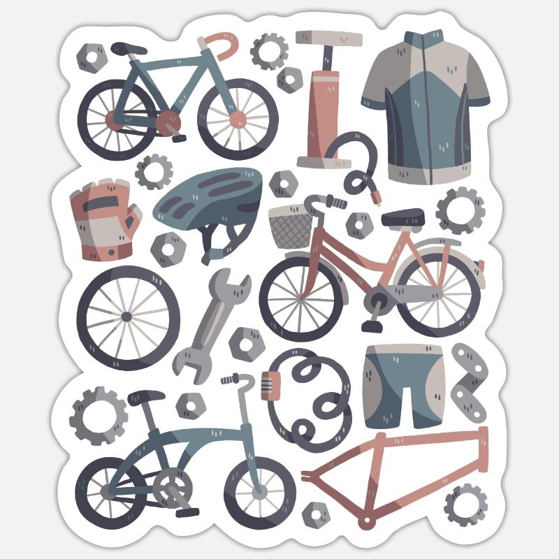 Bicycle - Sticker size S (10 x 10 cm) - white matte