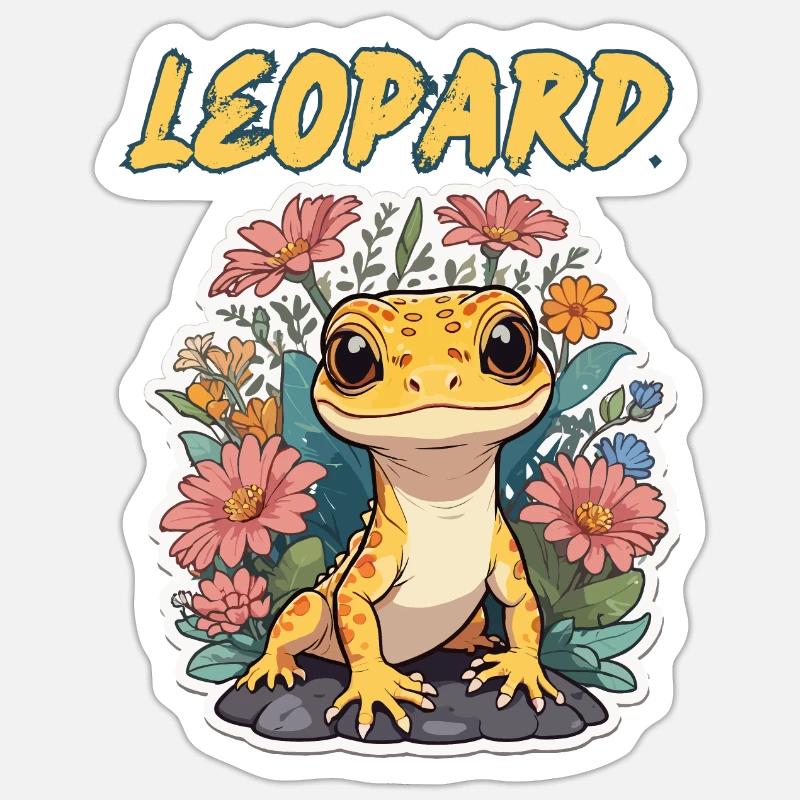 Leopard Lizard Gecko - Sticker size S (10 x 10 cm) - white matte