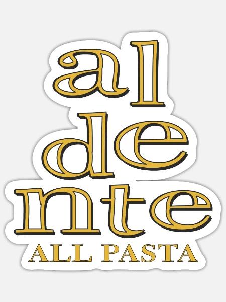 aldente ALL PASTA - Sticker Größe S (10 x 10 cm) - Mattweiß