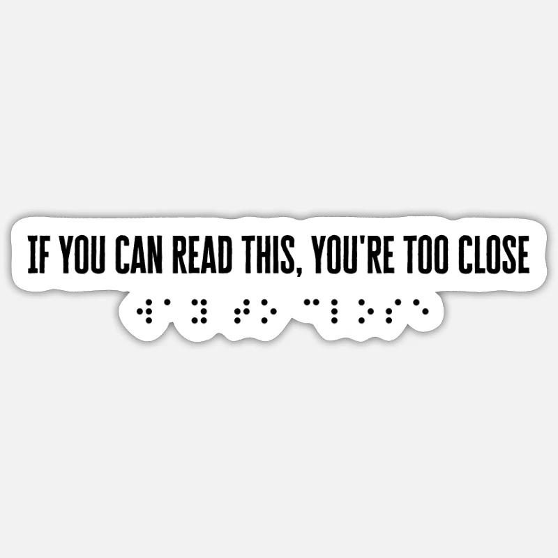 Braille Blind Blindness Awareness Visually - Sticker size S (10 x 10 cm) - white matte