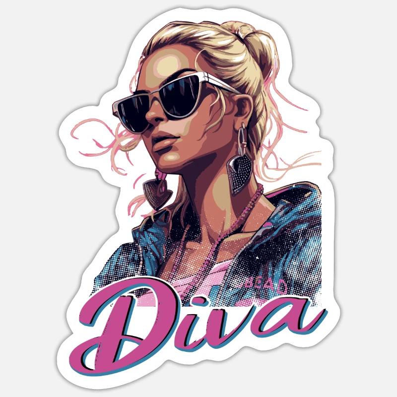 Strahlen Sie Strahlend Diva Sticker Größe S (10 x 10 cm)