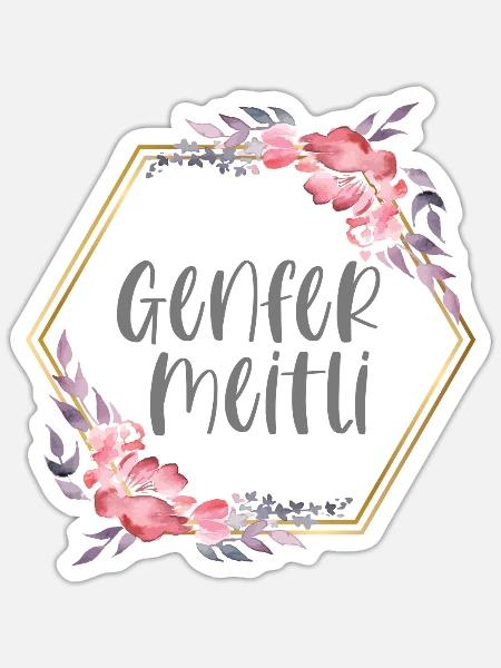 Schweiz Genf Mädchen Heimat Geschenk - Sticker Größe S (10 x 10 cm) - Mattweiß