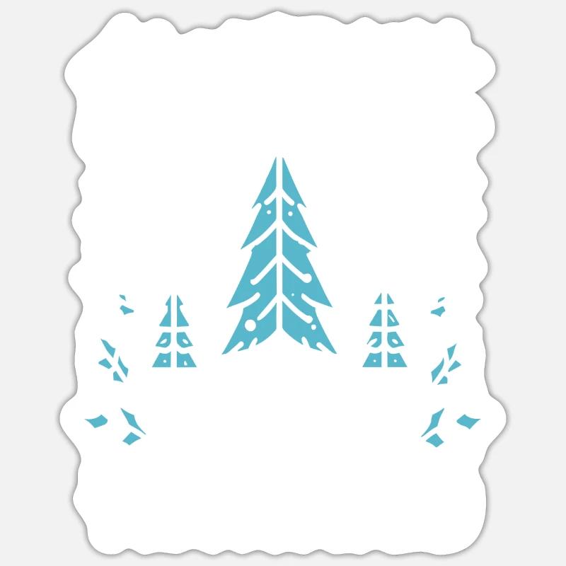 de Noël activé - Sticker taille S (10 x 10 cm) - blanc mat