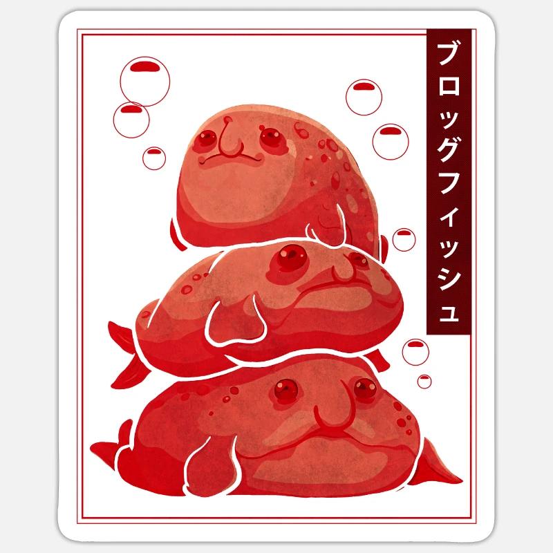 Soft Grunge Goth Blobfish - Sticker size S (10 x 10 cm) - white matte