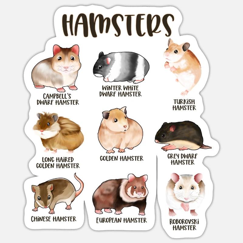 Beaucoup de hamsters différents Sticker taille S (10 x 10 cm)