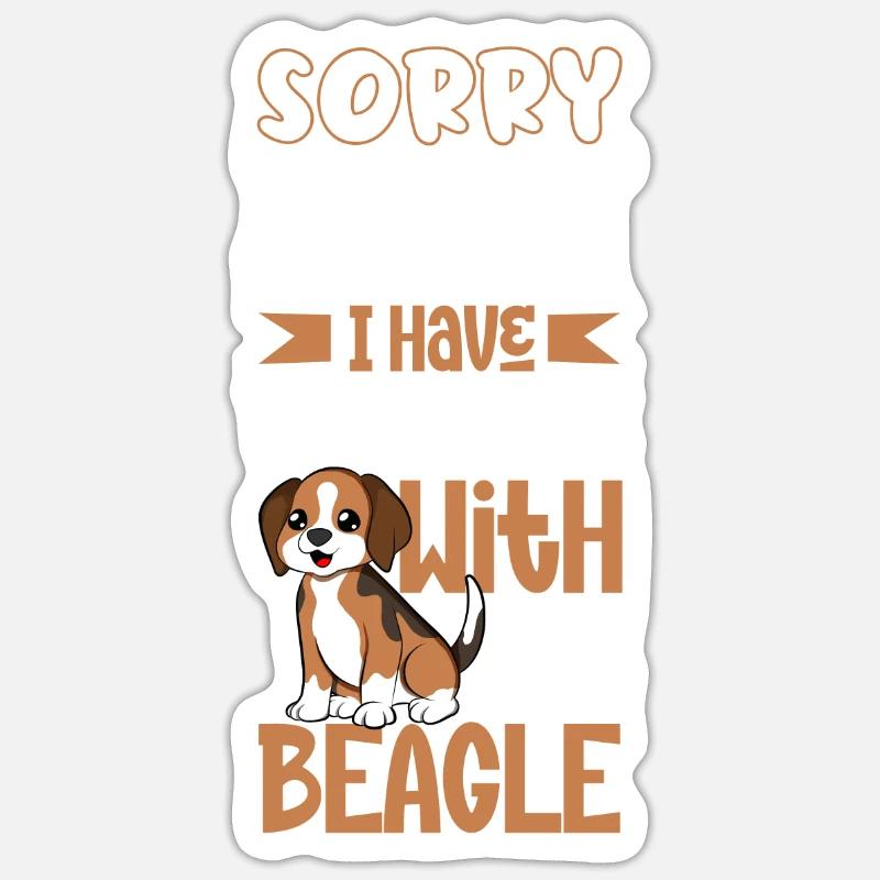 Plans with my Beagle - Sticker size S (10 x 10 cm) - white matte