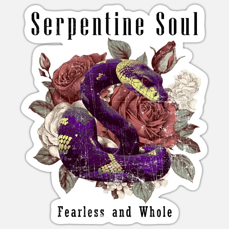 Schlangenseele - Sticker Größe S (10 x 10 cm) - Mattweiß