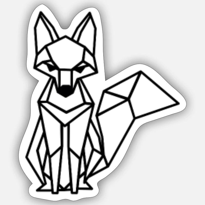 Polygon Fox Funny Minimalism Geometry - polygon Sticker Größe S (10 x 10 cm)