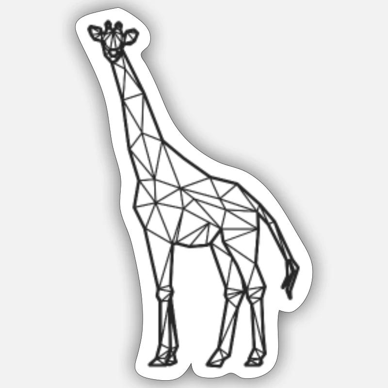 Polygon Giraffe Funny Minimalism Geometry - Sticker Größe S (10 x 10 cm)