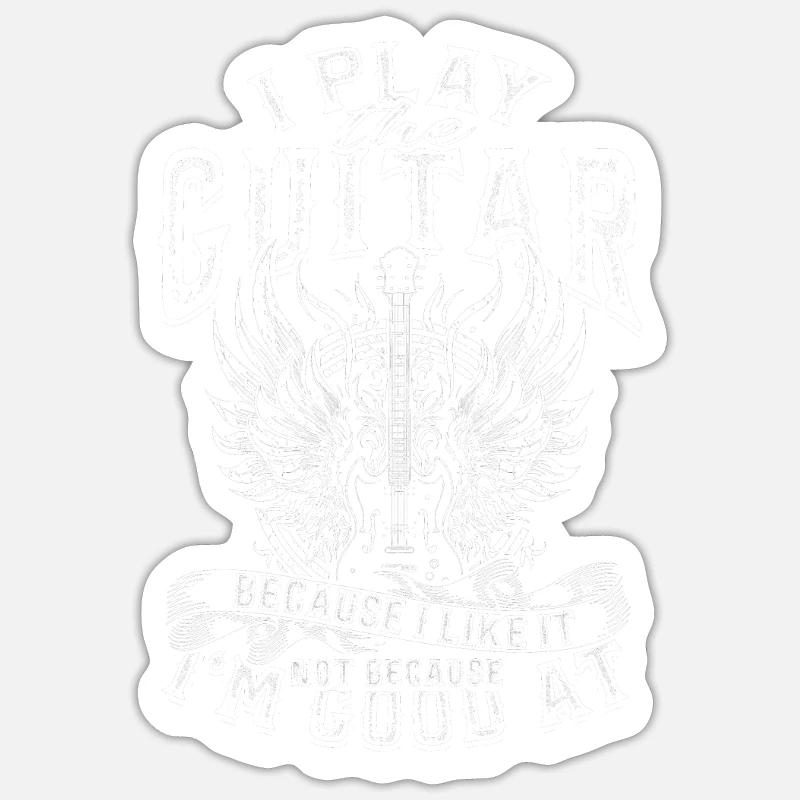 Je joue de la guitare parce que j’aime ça, pas parce que Sticker taille S (10 x 10 cm)
