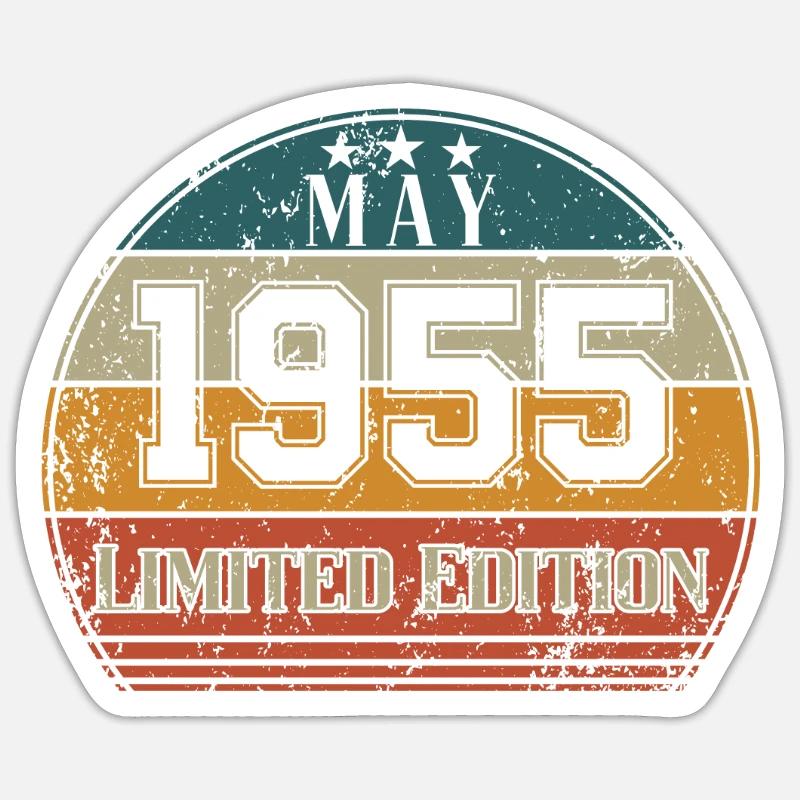 Geburtstag - Limited Edition Mai 1955 - Sticker Größe S (10 x 10 cm) - Mattweiß