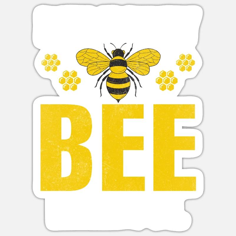 Cadeaux abeille - Sticker taille S (10 x 10 cm) - blanc mat