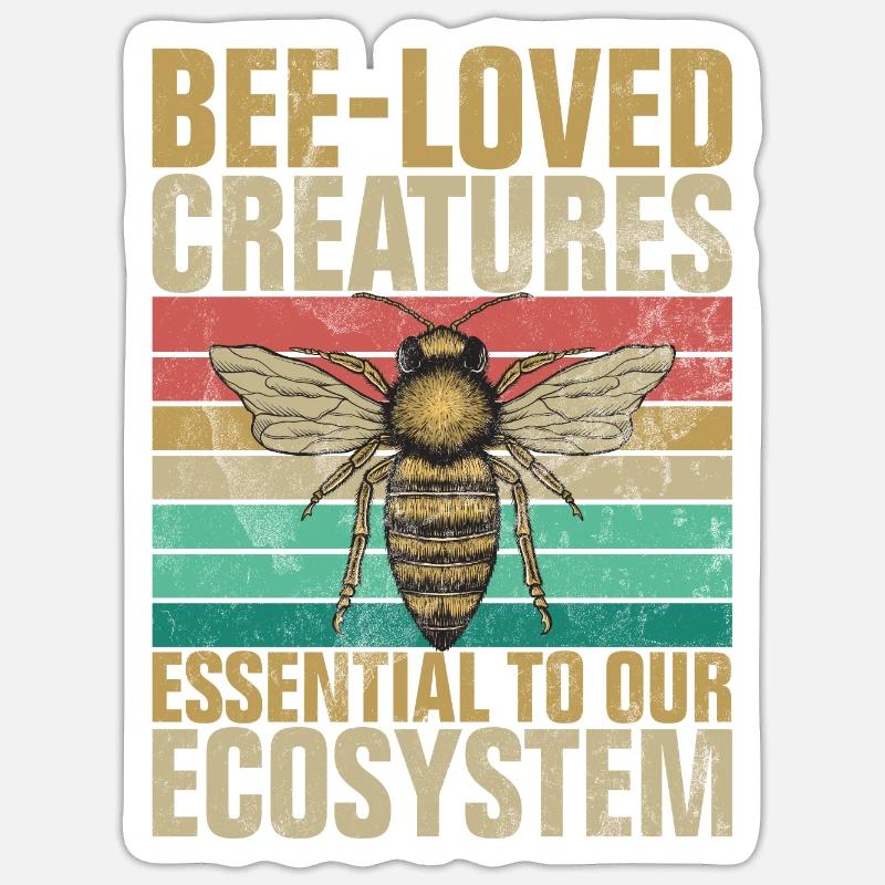 Cadeaux abeille - Sticker taille S (10 x 10 cm) - blanc mat