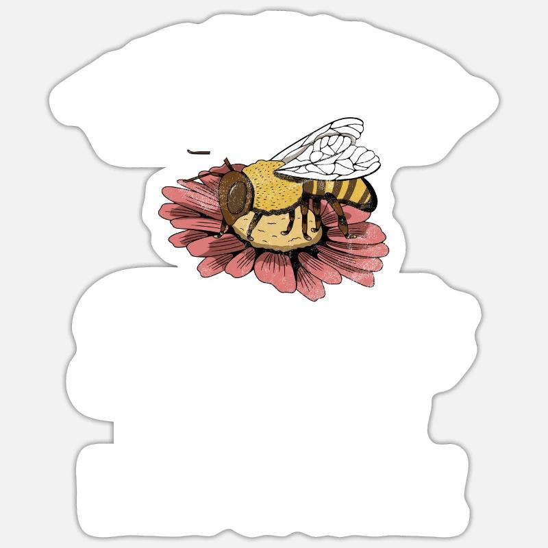 Cadeaux abeille - Sticker taille S (10 x 10 cm) - blanc mat