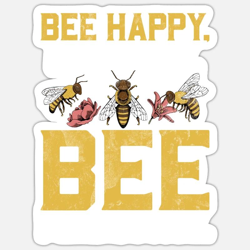Cadeaux abeille - Sticker taille S (10 x 10 cm) - blanc mat