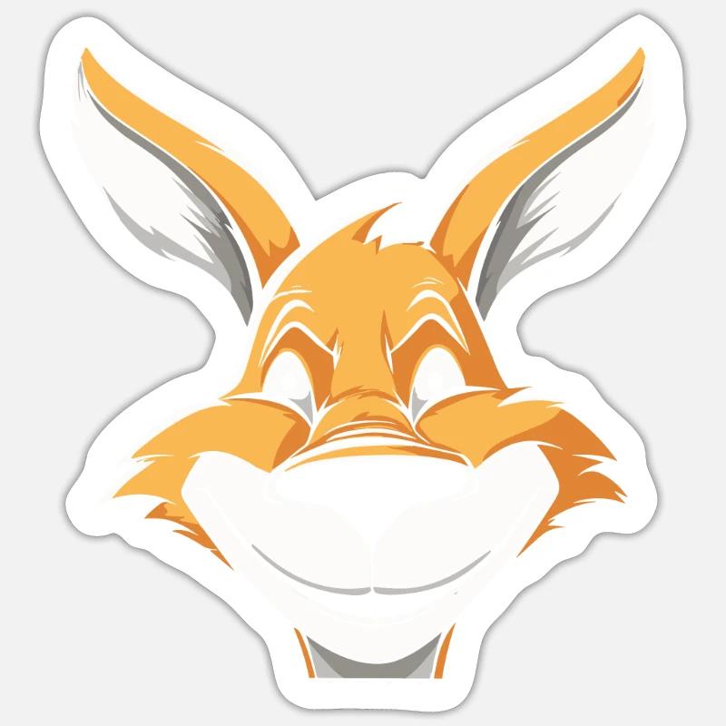 Kangaroo Smiling - Sticker size S (10 x 10 cm) - white matte