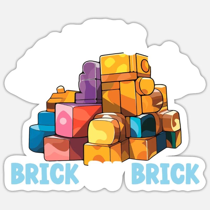 Maître constructeur Briques Blocs Jouer Blocs De Construction Sticker taille S (10 x 10 cm)