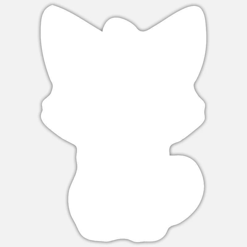 Chat - Sticker taille S (10 x 10 cm) - blanc mat