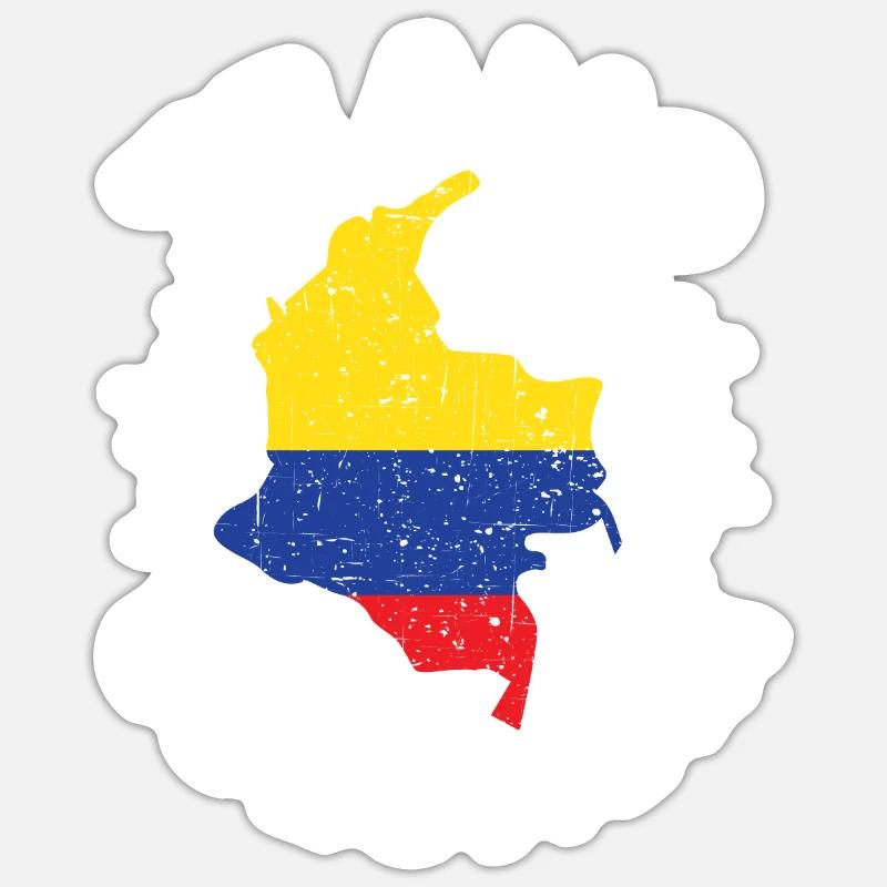 Te Amo Colombie - Sticker taille S (10 x 10 cm) - blanc mat