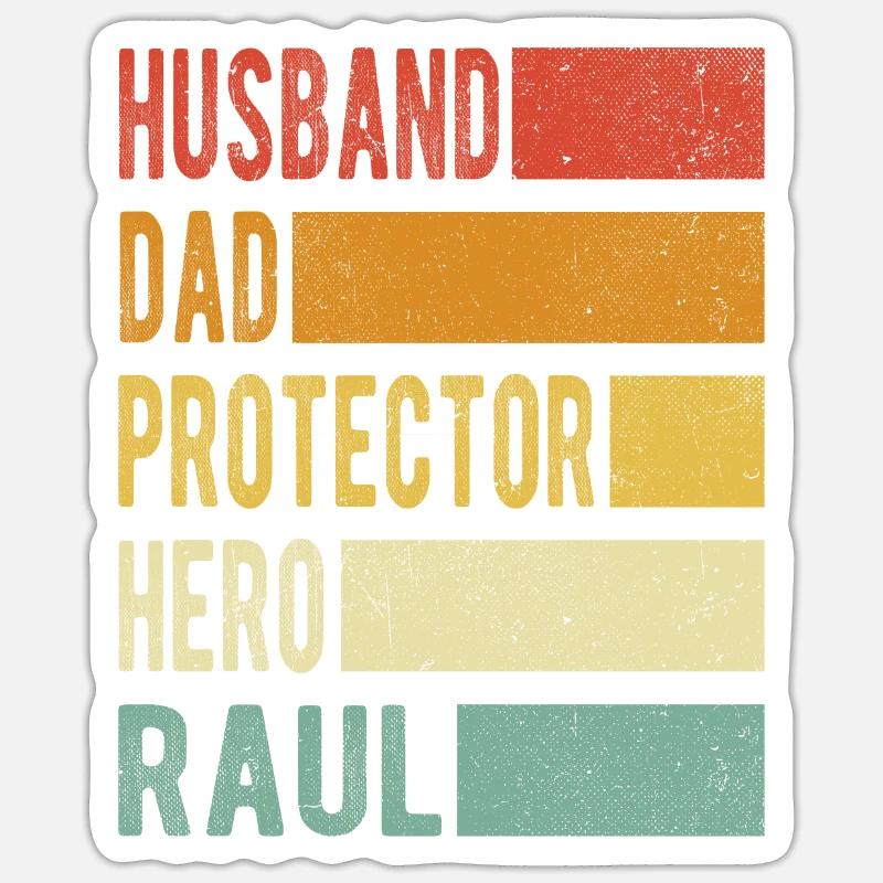 Raul Name Papa Geschenk - Sticker Größe S (10 x 10 cm) - Mattweiß