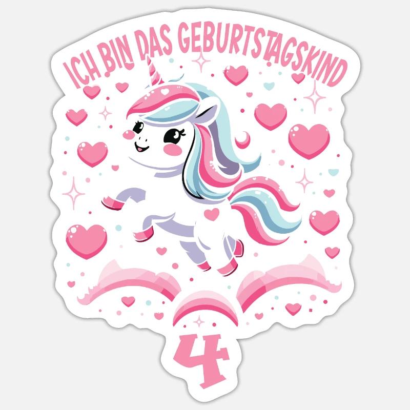 Kindergeburtstag - Sticker Größe S (10 x 10 cm) - Mattweiß