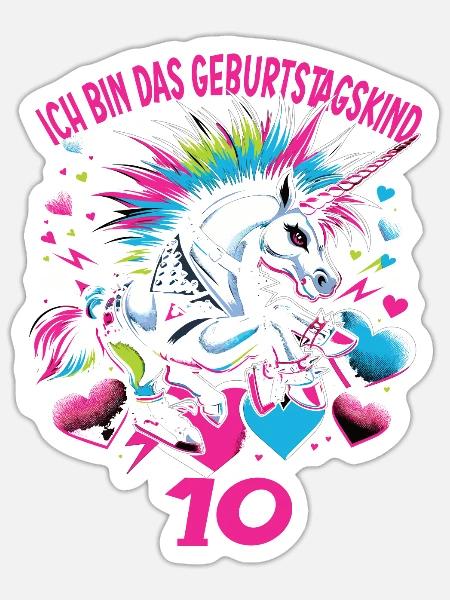 Kindergeburtstag - Sticker Größe S (10 x 10 cm) - Mattweiß