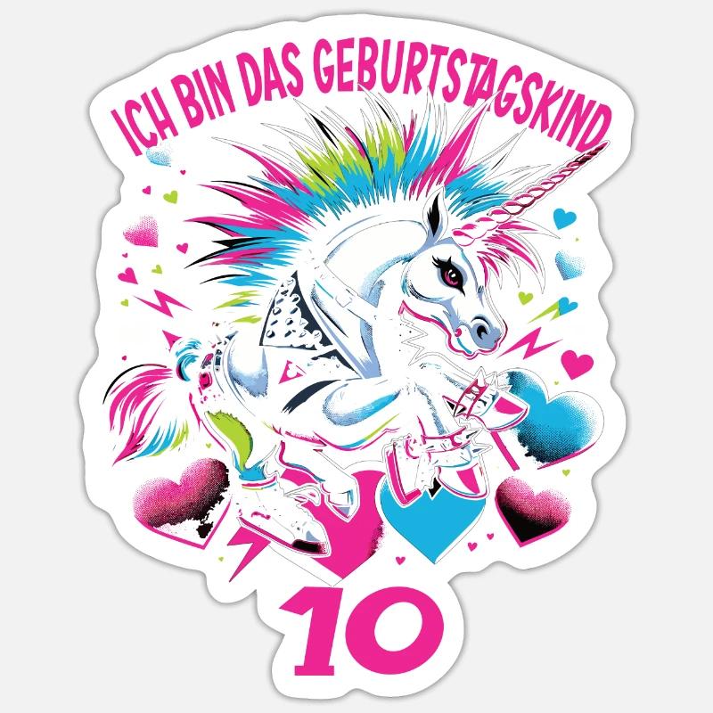 Kindergeburtstag - Sticker Größe S (10 x 10 cm) - Mattweiß