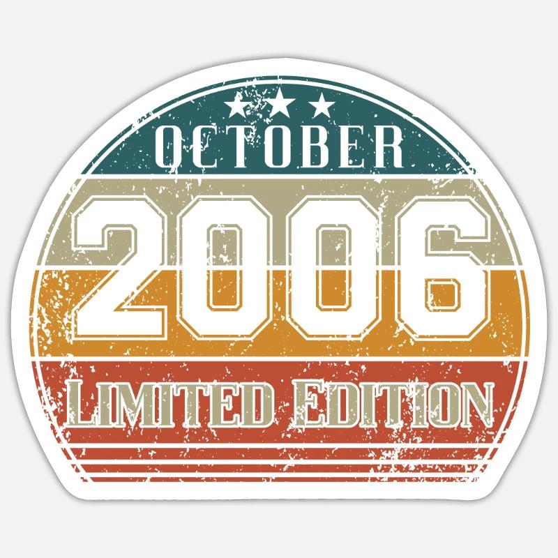 Anniversaire - Edition Limitée Octobre 2006 - Sticker taille S (10 x 10 cm) - blanc mat
