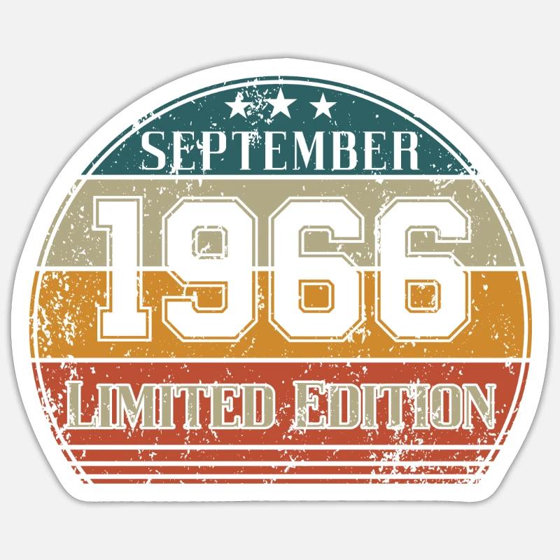 Anniversaire - Edition Limitée Septembre 1966 - Sticker taille S (10 x 10 cm) - blanc mat
