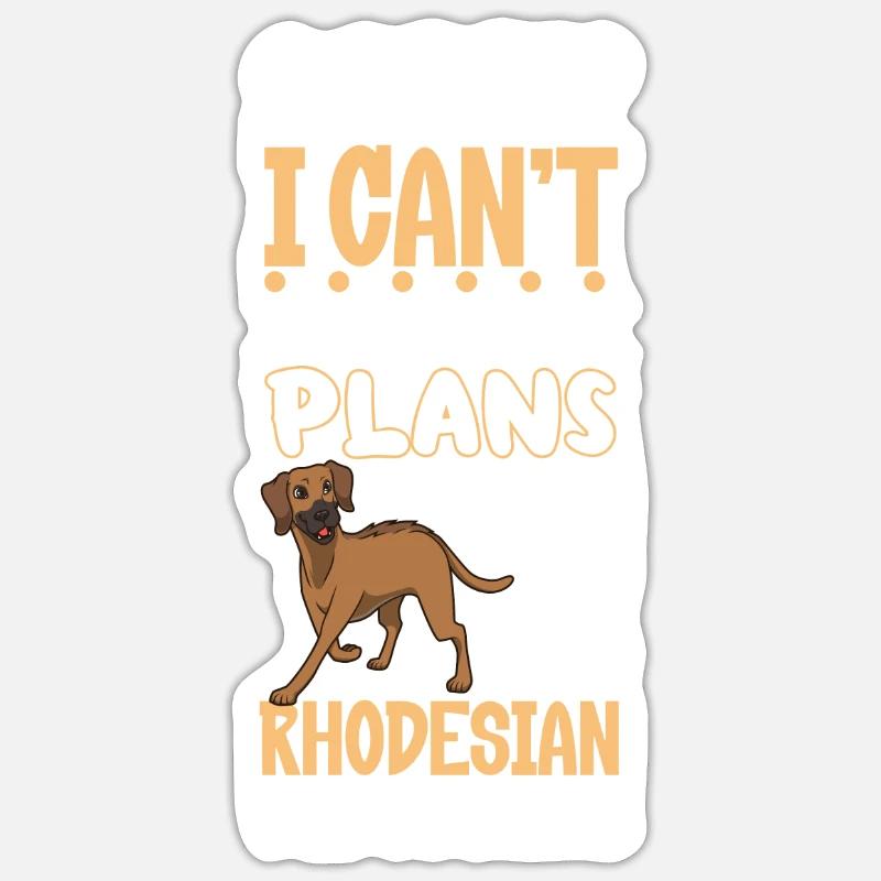 Plans avec mon Rhodesian Ridgeback - Sticker taille S (10 x 10 cm) - blanc mat