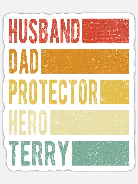 Frottee Name Papa Geschenk - Sticker Größe S (10 x 10 cm) - Mattweiß