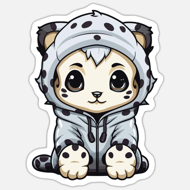Snow Leopard Winter Leopard Animal - Sticker size S (10 x 10 cm) - white matte