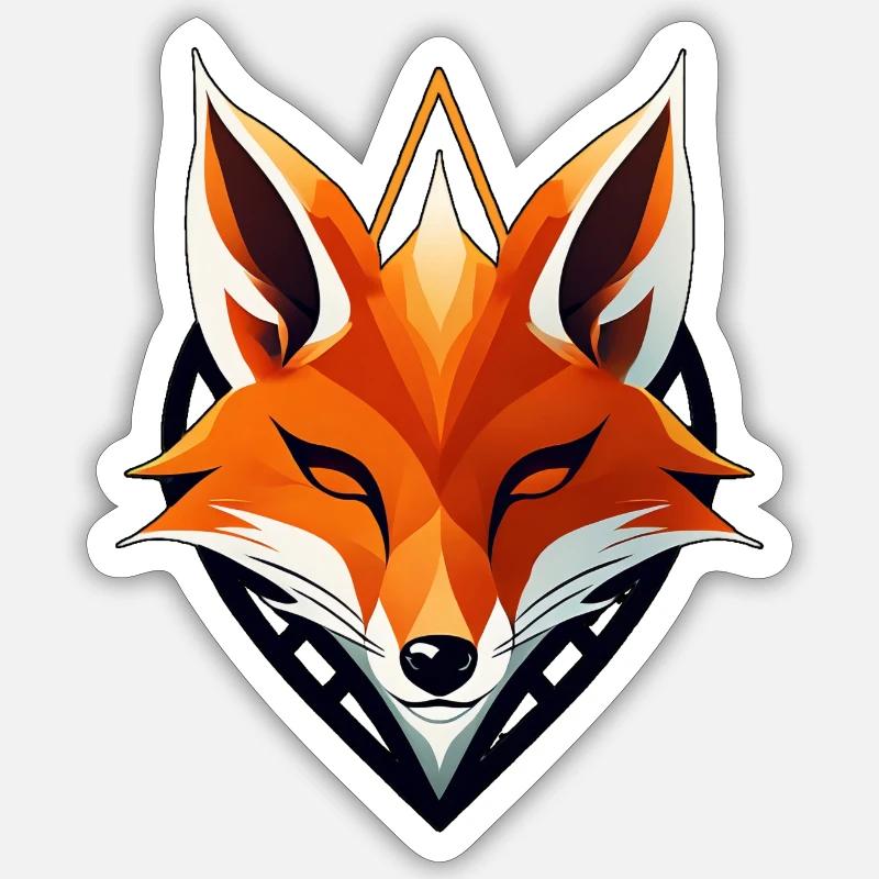 Fox logo, fox head - Sticker size S (10 x 10 cm) - white matte