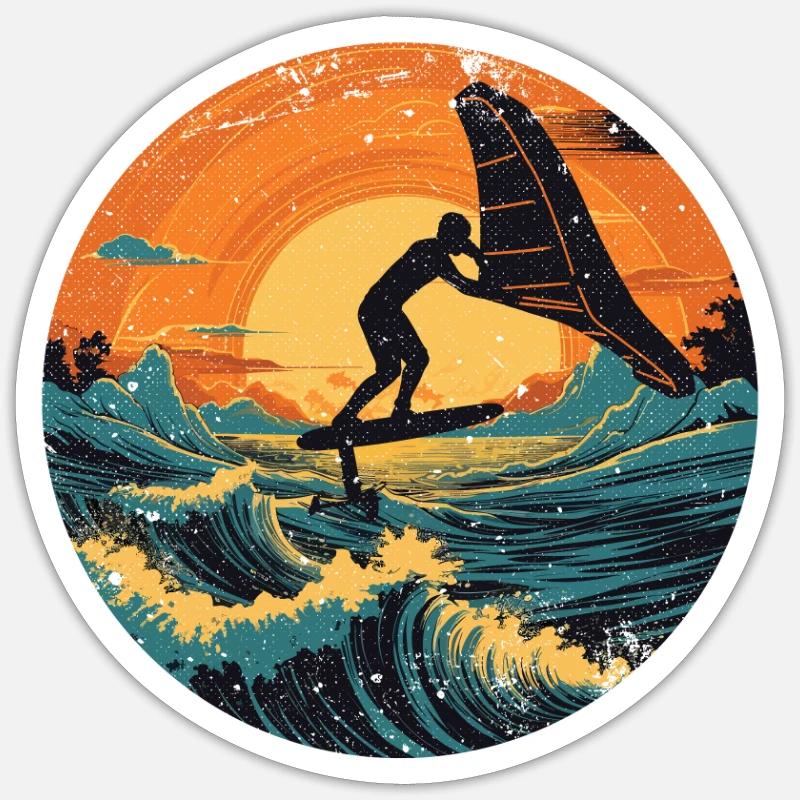 Wingfoil Surfer Wingfoiling Board Hydrofoiling - Sticker size S (10 x 10 cm) - white matte